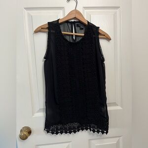 Atmosphere Black Crochet Sheer Sleeveless Top